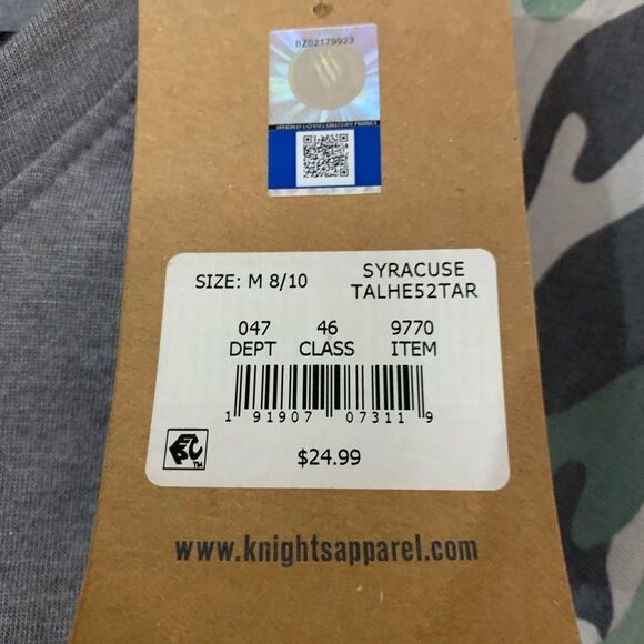 😊3/$30 Women's Syracuse 3/4 Length Camo Sleeve Top Sz Medium Rivalry Threads - Picture 6 of 6